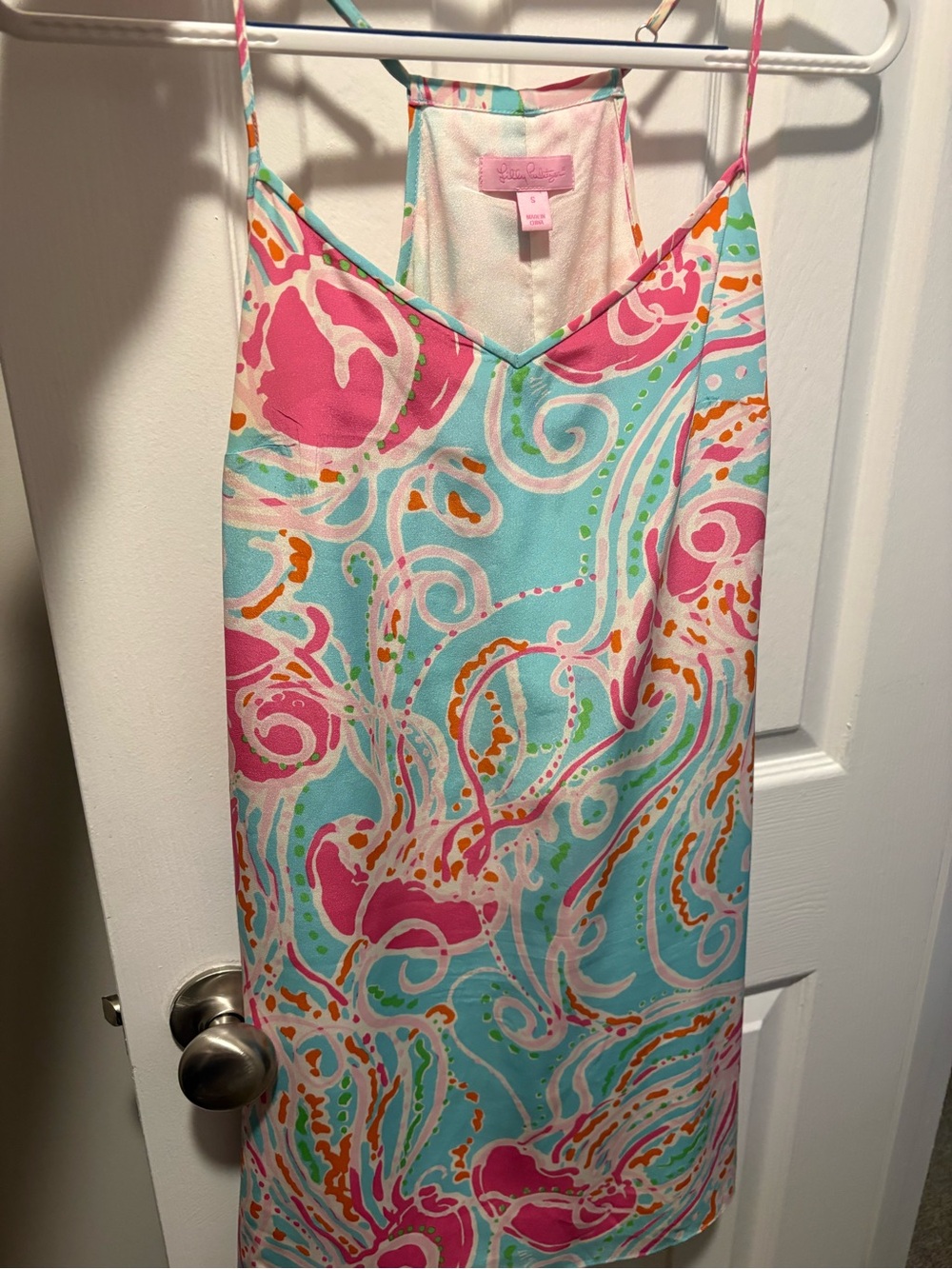 Lilly Pulitzer Aqua, Pink & Orange Spaghetti-Strap Sundress